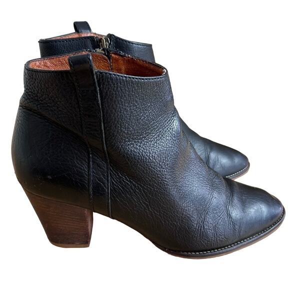 Madewell Boots Womens 8 Black Side Zip Ankle Leather Made in Italy - Picture 1 of 14